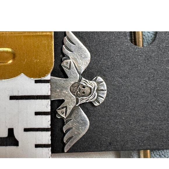 Jeep Collins Sterling Flying Angel Earrings Christian Christmas Designer Rare - Picture 6 of 6